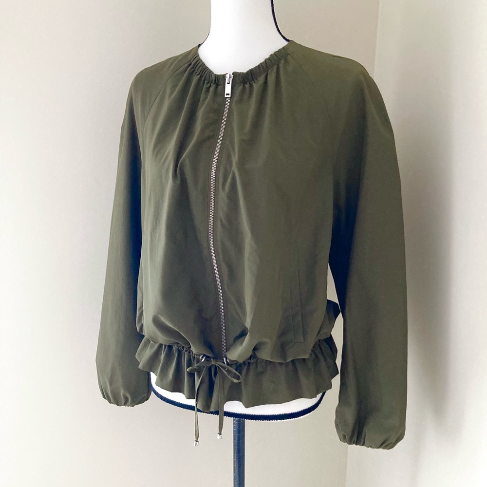 Zara Basic Outerwear Olive Green Jacket Size S - image 4